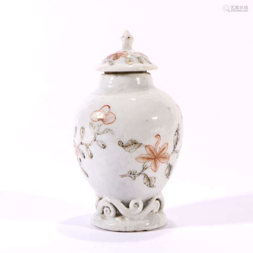 En Grisaille Fanhong Porcelain Gold Painted General Jar