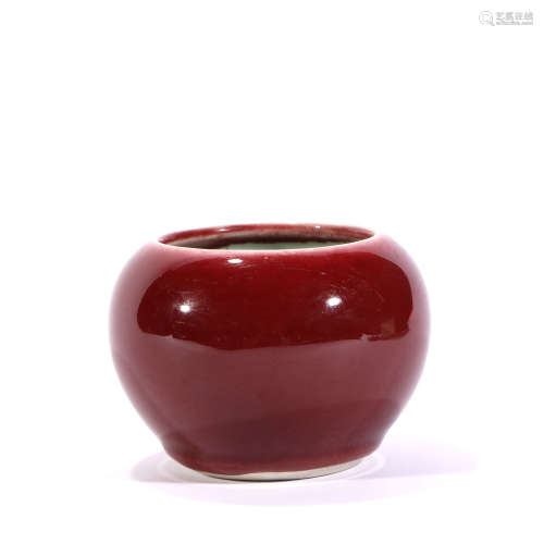 Red Glaze Porcelain Water Vessel