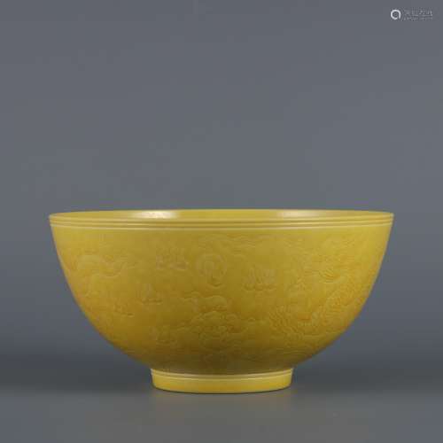 Qing Dynasty Period Of Tongzhi Yellow Glaze Porcelain 