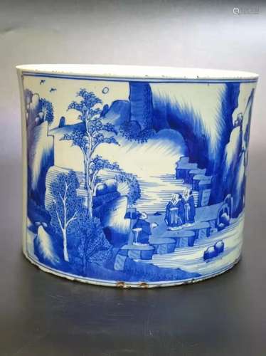 Chinese Blue and White Porcelain Brushpot