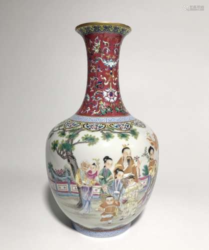 Chinese Famille Rose Porcelain Vase,Mark