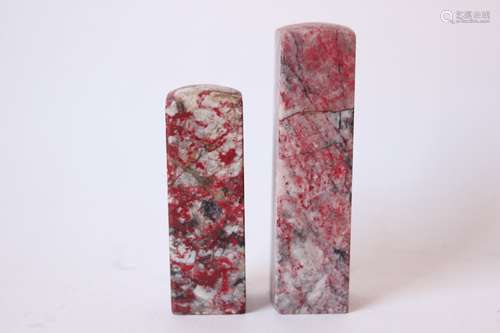 Two Chinese Soapstone Seal