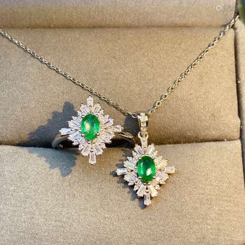 Emerald Necklace and Ring