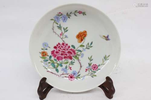 Chinese Famille Rose Porcelain Plate,Mark