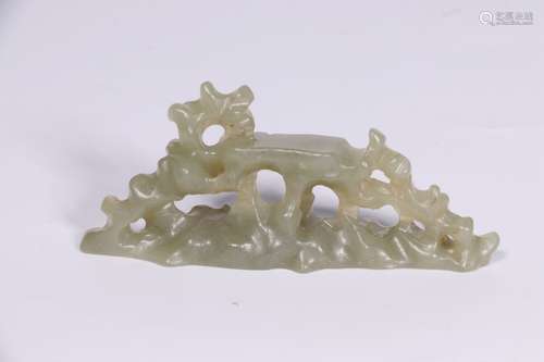 Chinese Hetian Jade Brush Holder