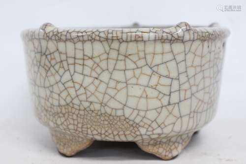 Chinese Glazed Footed Porcelain Censer