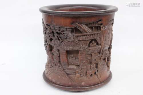 Chinese Bamboo Carved Brushpot