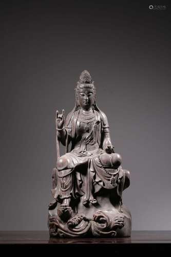 Chinese Bamboo Carved Guanyin