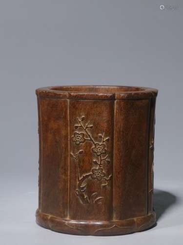 Chinese Zitan Wood Brushpot