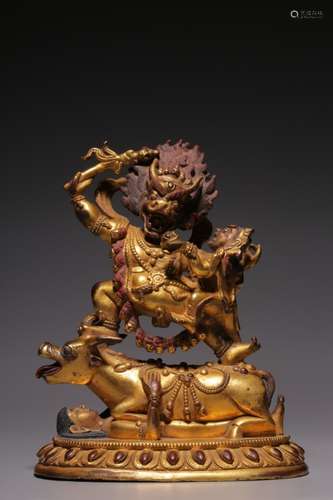 Qing Chinese Gilt Bronze Buddha