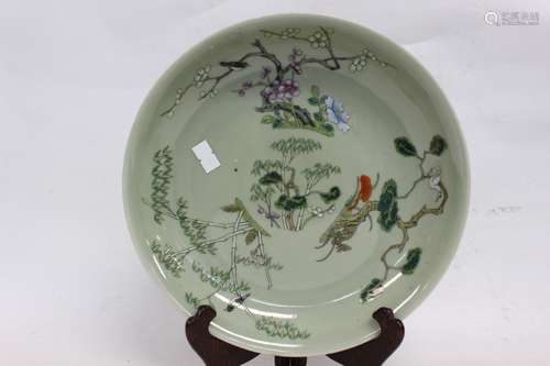 Chinese Glazed Porcelain Plate,Mark