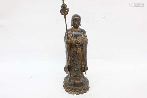 Chinese Gilt Bronze Monk,Mark