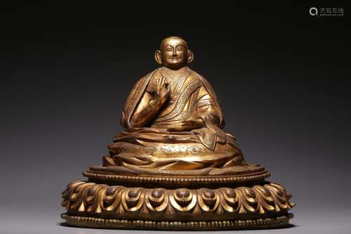 Qing Chinese Gilt Bronze Buddha ,Mark