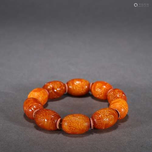 Chinese Amber Beads Bracelet