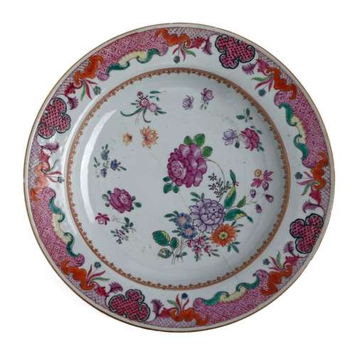 A FAMILLE-ROSE FLORAL DISH