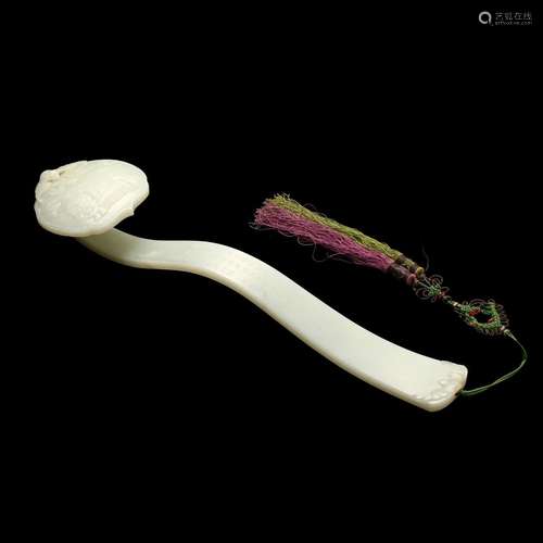 A WHITE JADE RUYI SCEPTRE