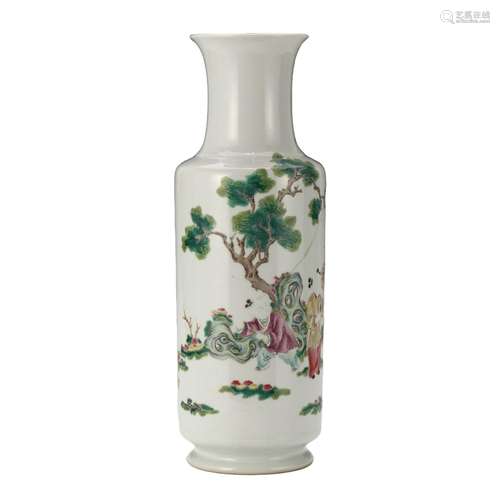 A FAMILLE-ROSE 'FIGURES' VASE