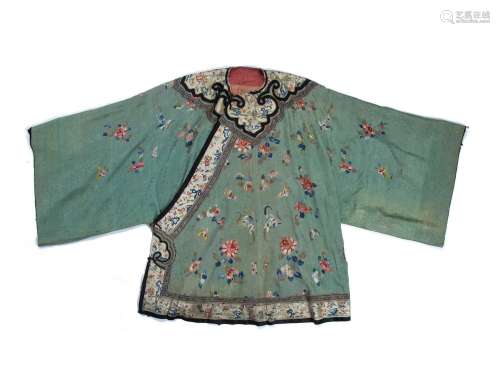 Green silk robe