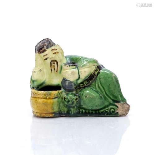 Famille verte figural inkwell