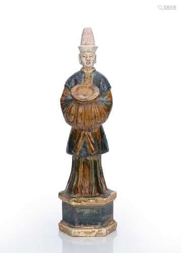 Tall sancai glazed Mingqi