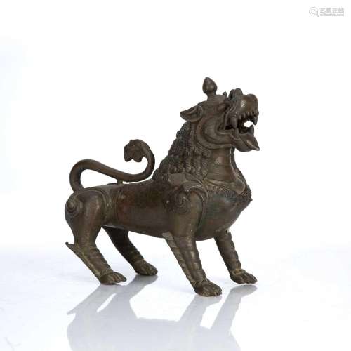 Bronze model of a Buddhist lion dog