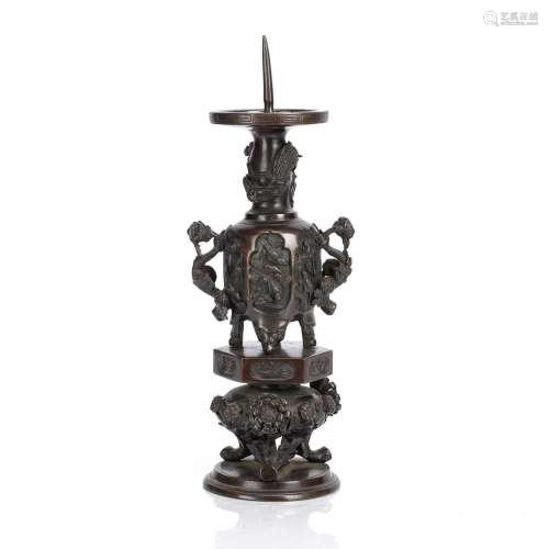 Bronze pricket candlestick