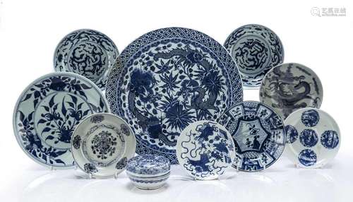 Group of blue and white porcelain