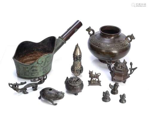 Group of bronze and metalware
