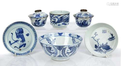 Group of blue and white porcelain