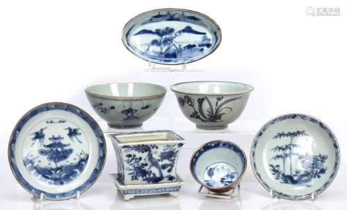 Group of blue and white porcelain