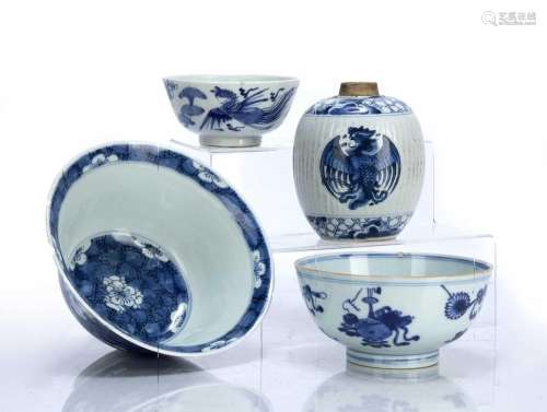 Group of early blue and white porcelain