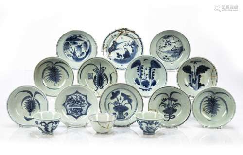 Group of blue and white porcelain