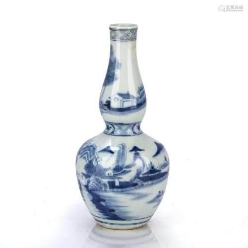 Double gourd blue and white vase