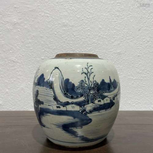 Blue and white porcelain ginger jar