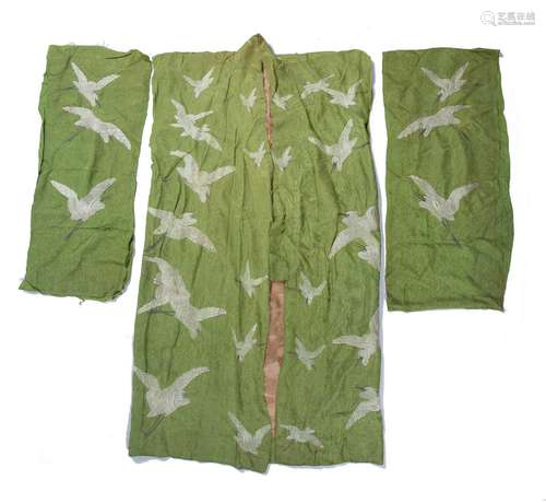 Green silk robe