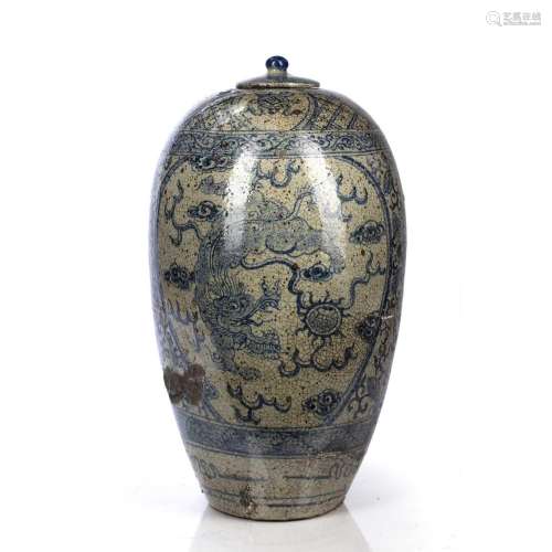 Large ovoid vase and cover