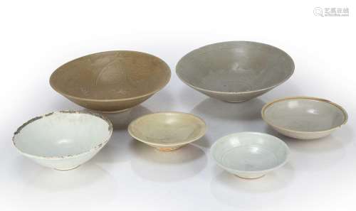 Six Qingbai and celadon saucer dishes