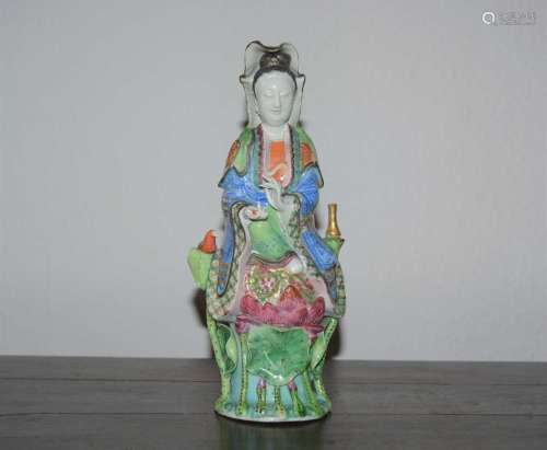 Famille rose figure of Guanyin
