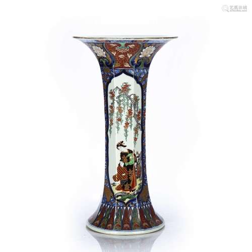 Tall flared Imari vase