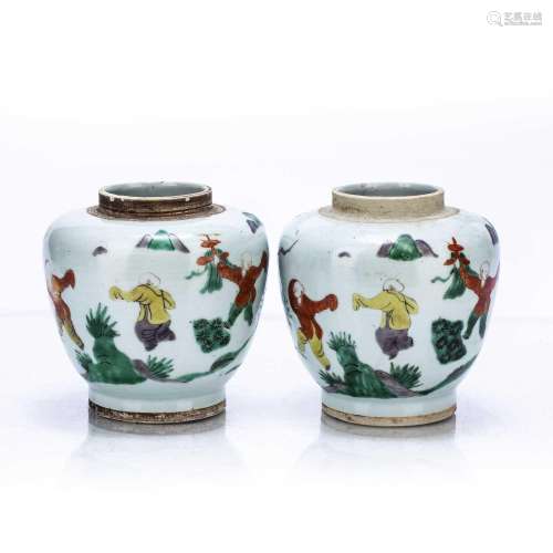 Pair of Wucai vases