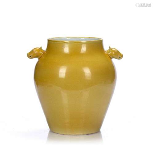 Large yellow glaze vase