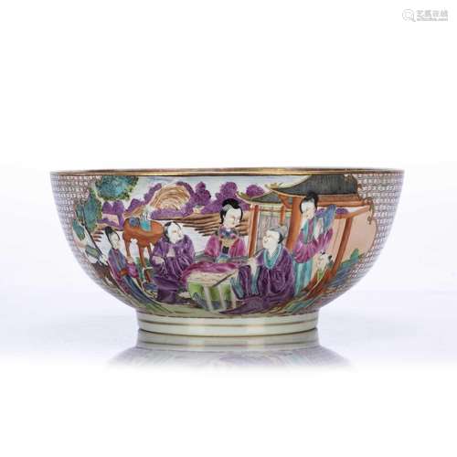 Mandarin porcelain punch bowl