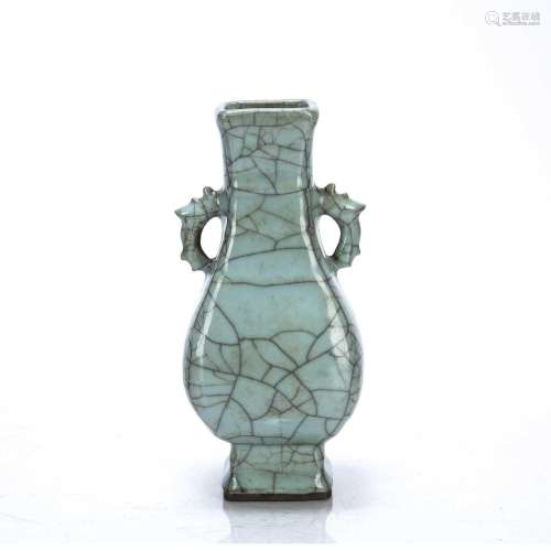 Longquan crackle glaze two handled vase
