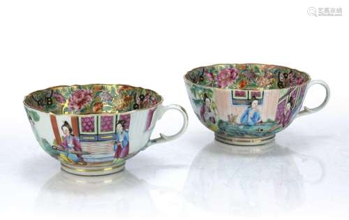 Two Cantonese porcelain cups