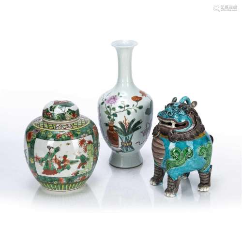 Famille verte ginger jar and cover