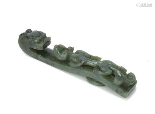 Spinach jade belt buckle