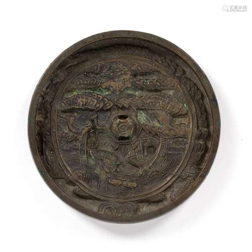 Bronze circular mirror