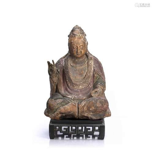 Wooden seated figure of the bodhisattva Guanyin