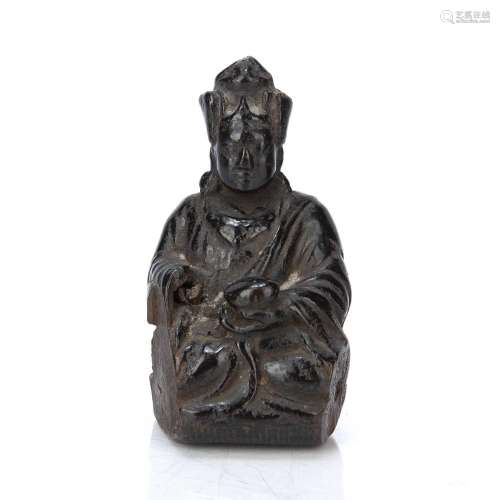 Wooden figure of Padmasambhava