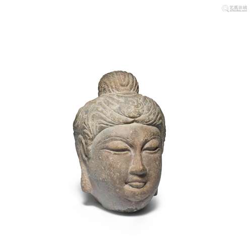 A STONE HEAD OF BUDDHA SHAKYAMUNI Tang Dynasty (2)